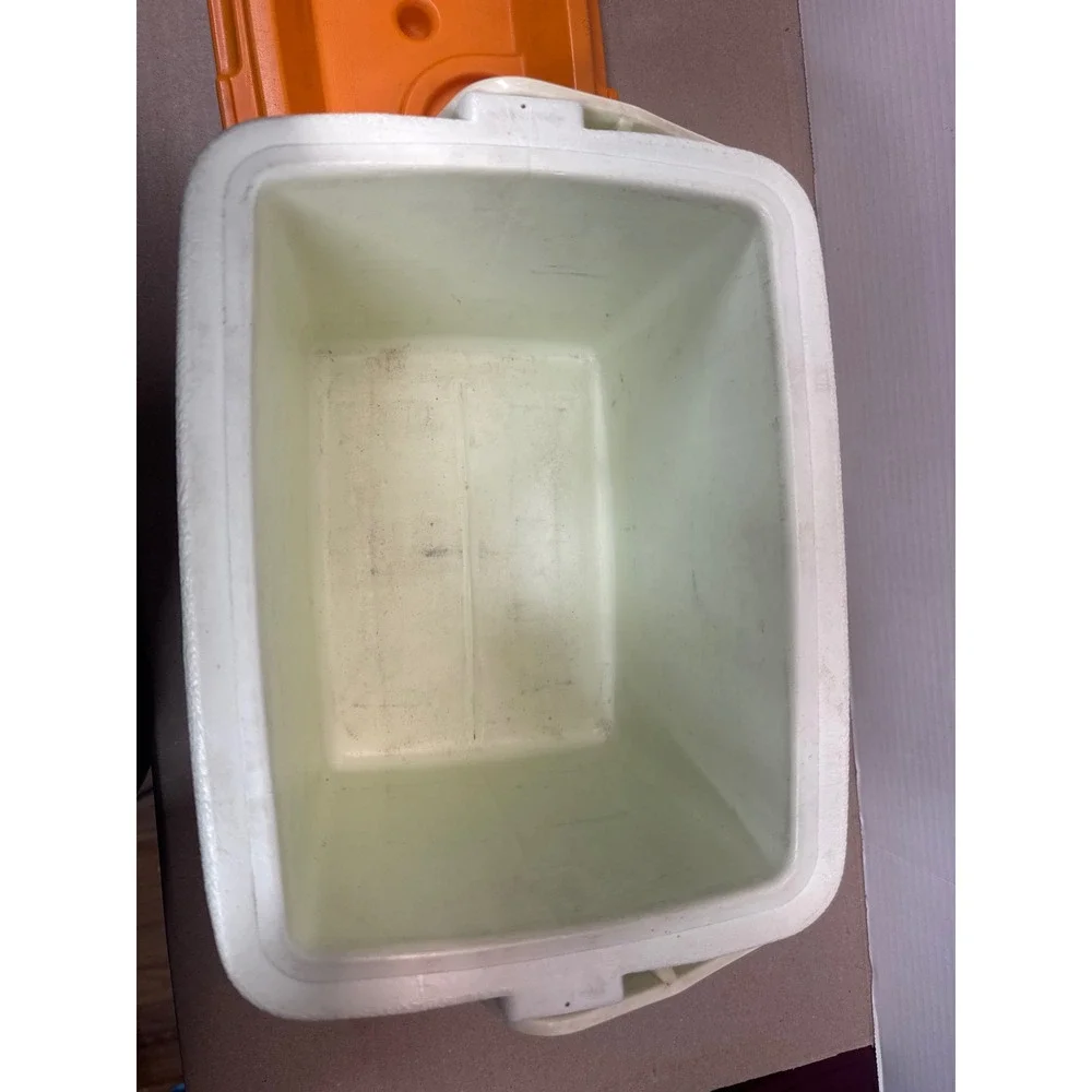 Vintage Coleman Lil Oscar Cooler Orange White 1982 Model 5272 Personal Ice Chest